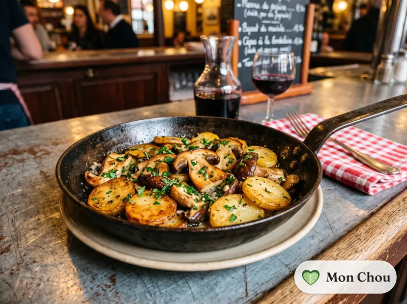 Cèpes à la bordelaise et pommes sautées