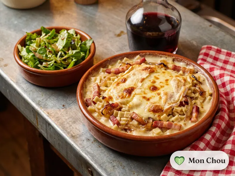 Croziflette et salade verte