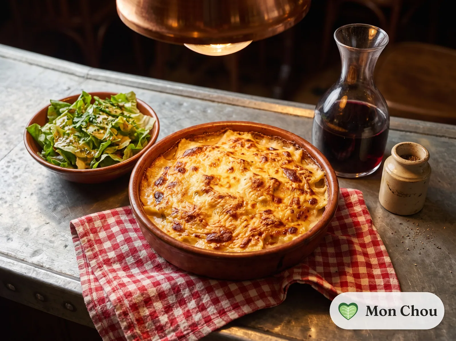 Ravioles du Royans gratinées et salade