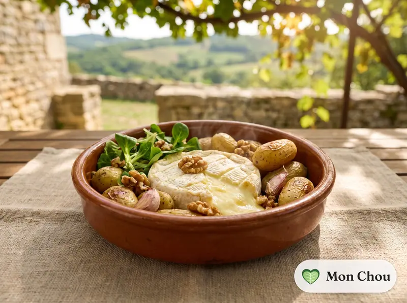 Saint-marcellin rôti et pommes de terre