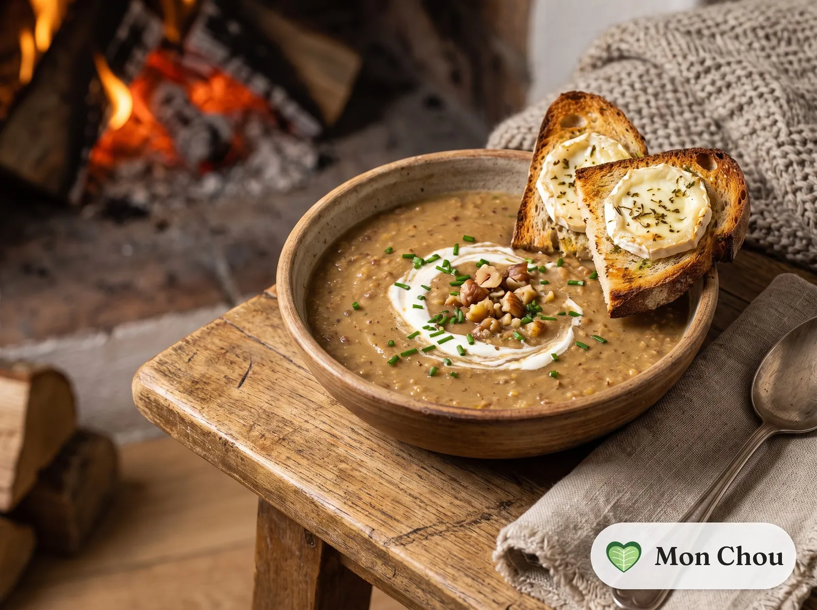 Cevennen Kastaniensuppe mit Pélardon Toasts