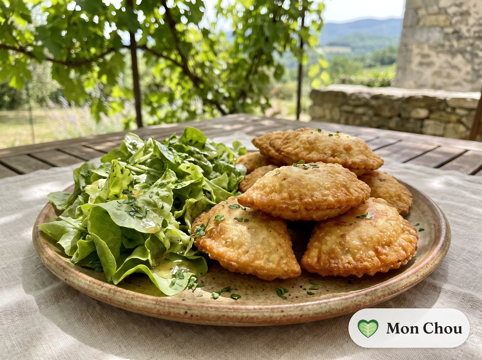 Tourtons du Champsaur et salade