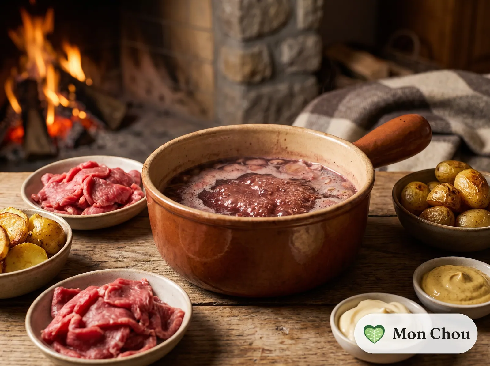 Fondue vigneronne et pommes de terre