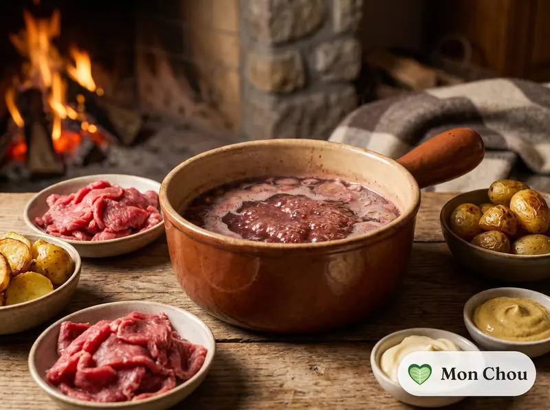 Fondue vigneronne et pommes de terre