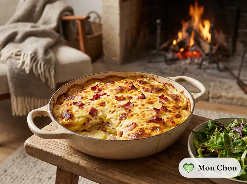 Gratin de pommes de terre au jambon de Bayonne et brebis