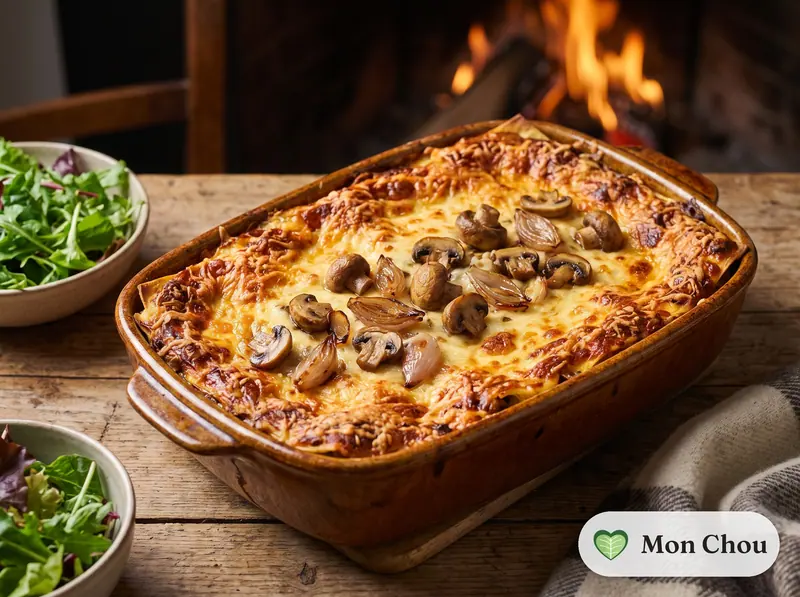 Lasagnes aux champignons et au beaufort