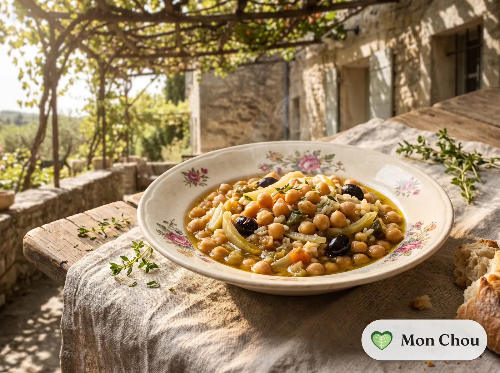 Ragoût de pois chiches à la provençale et riz