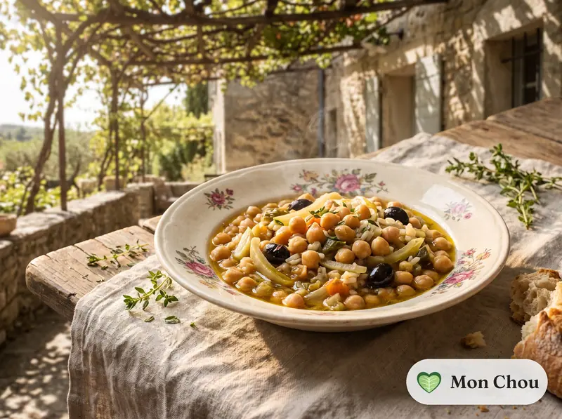 Ragoût de pois chiches à la provençale et riz