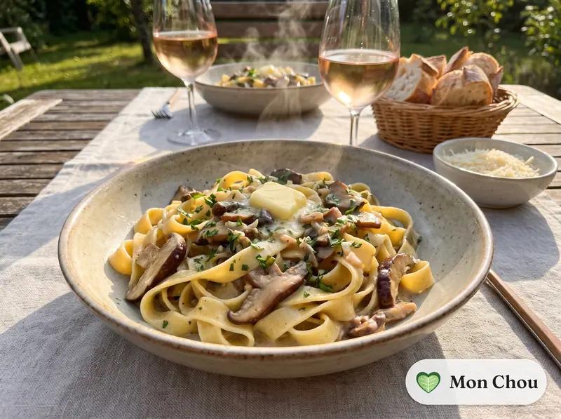 Tagliatelles aux cèpes et à la crème