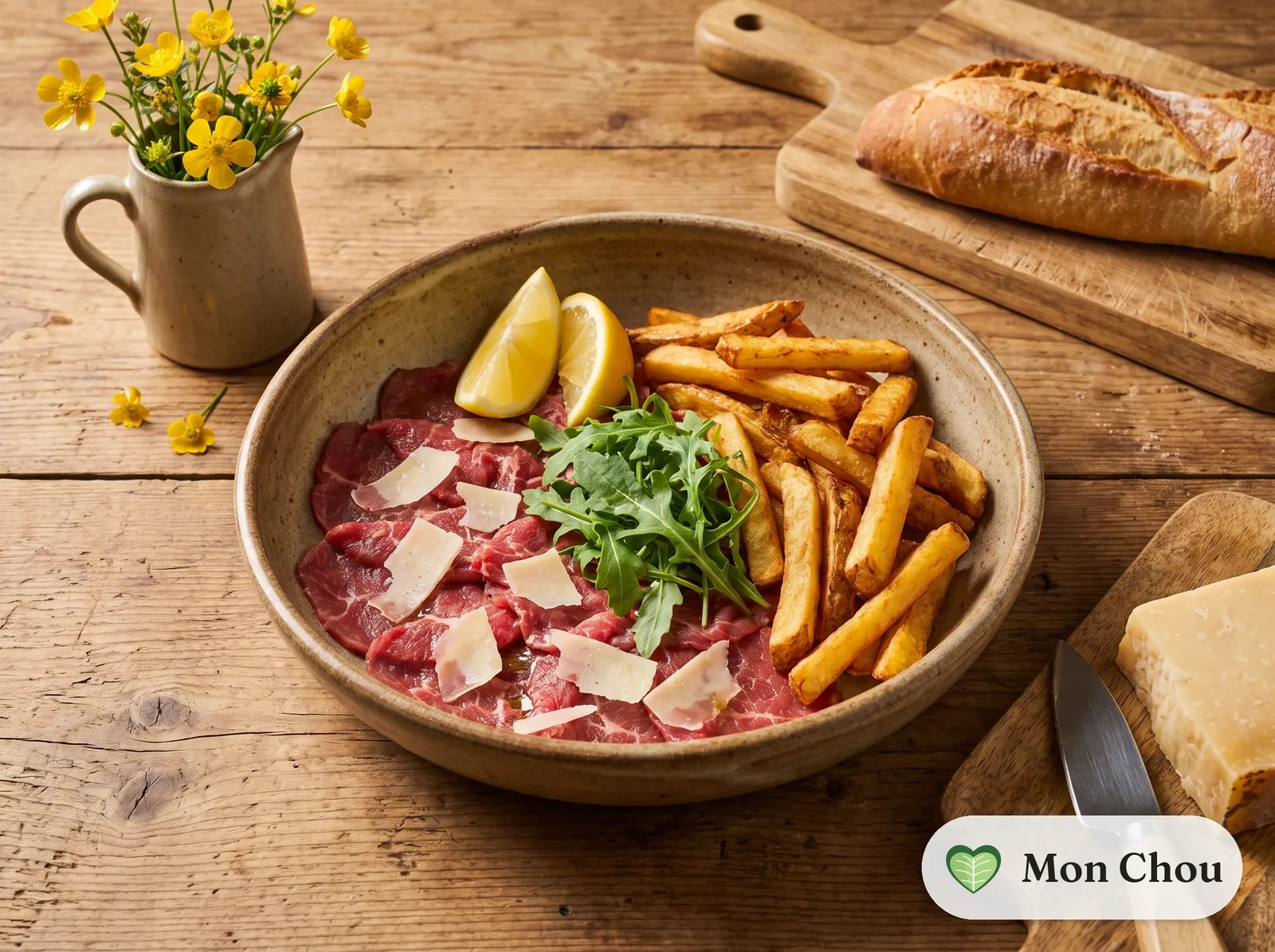Carpaccio de bœuf et frites