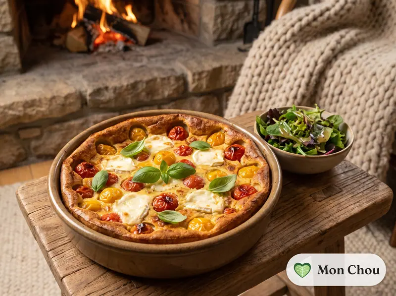 Clafoutis aux tomates cerises et au chèvre