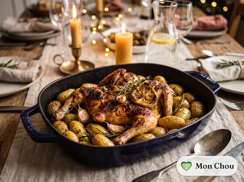 Coquelets en crapaudine et pommes grenaille