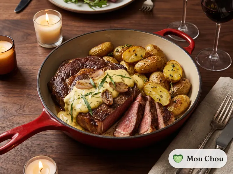 Entrecôte béarnaise et pommes grenaille