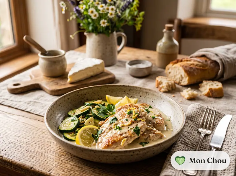 Escalopes de dinde au citron et courgettes sautées