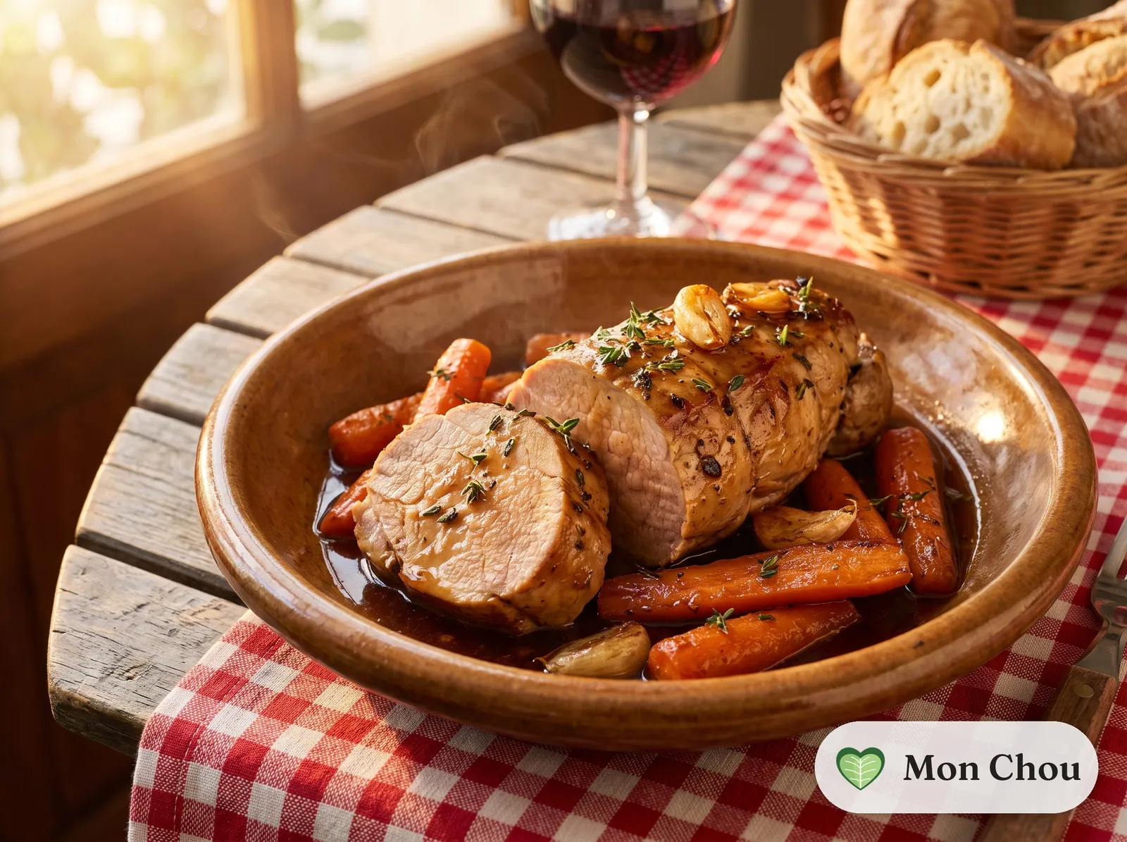 Filet mignon au miel et au thym, carottes fondantes