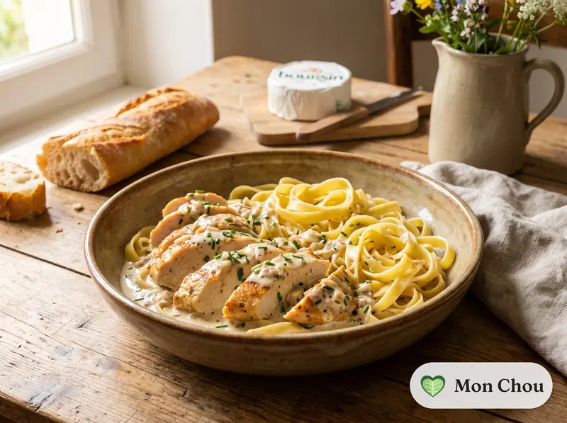Poulet au Boursin et tagliatelles