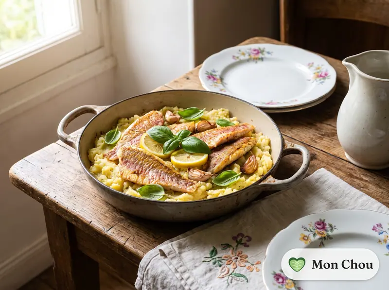 Rougets poêlés et écrasé de pommes de terre