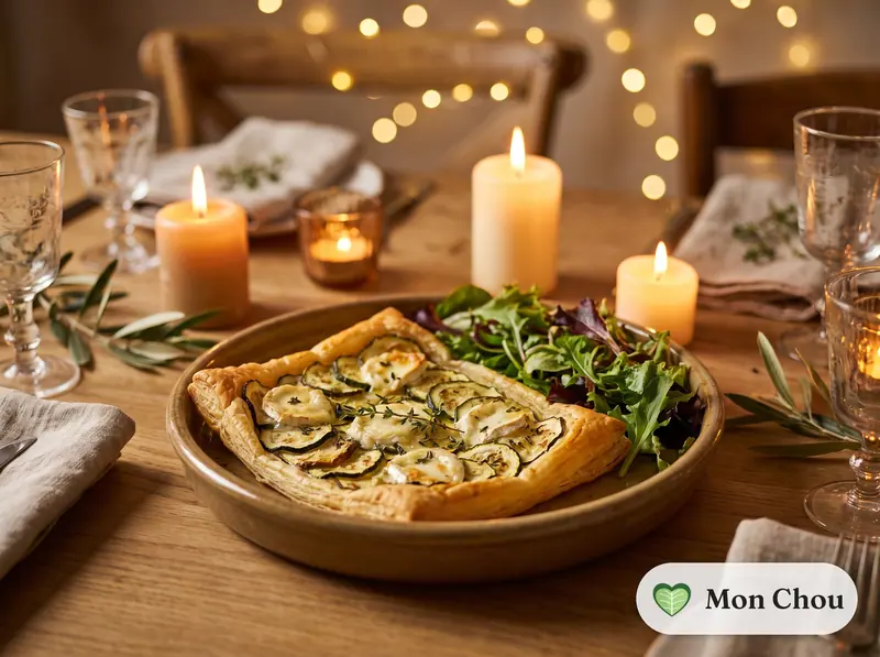 Tarte fine aux courgettes et chèvre
