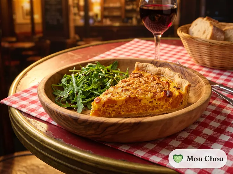 Tarte au potiron et salade de roquette