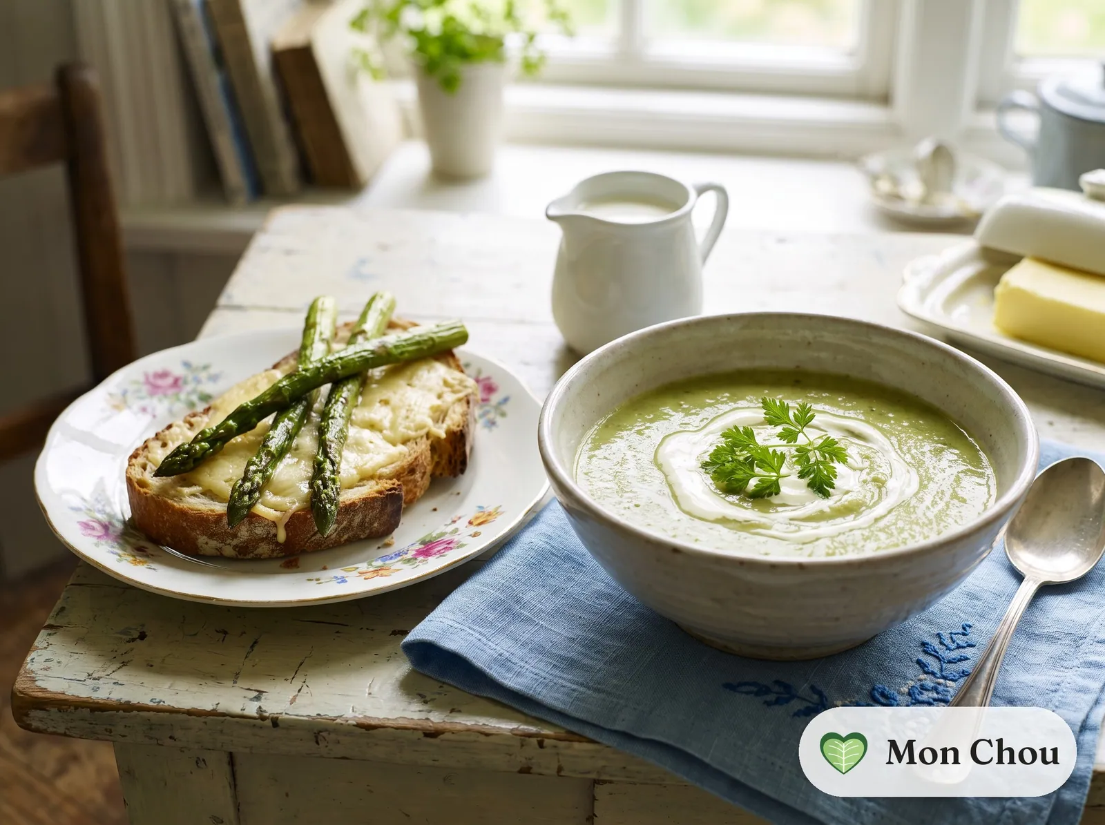 Velouté d&rsquo;asperges et tartines