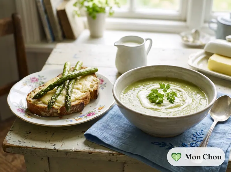 Velouté d&rsquo;asperges et tartines