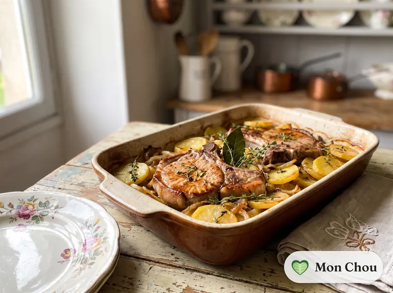 Côtes de porc à la boulangère