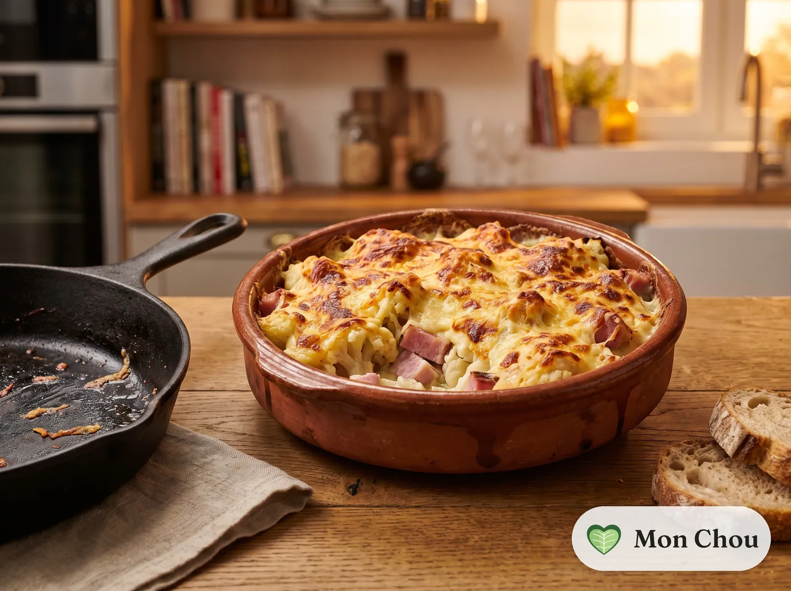 Gratin de chou-fleur au jambon