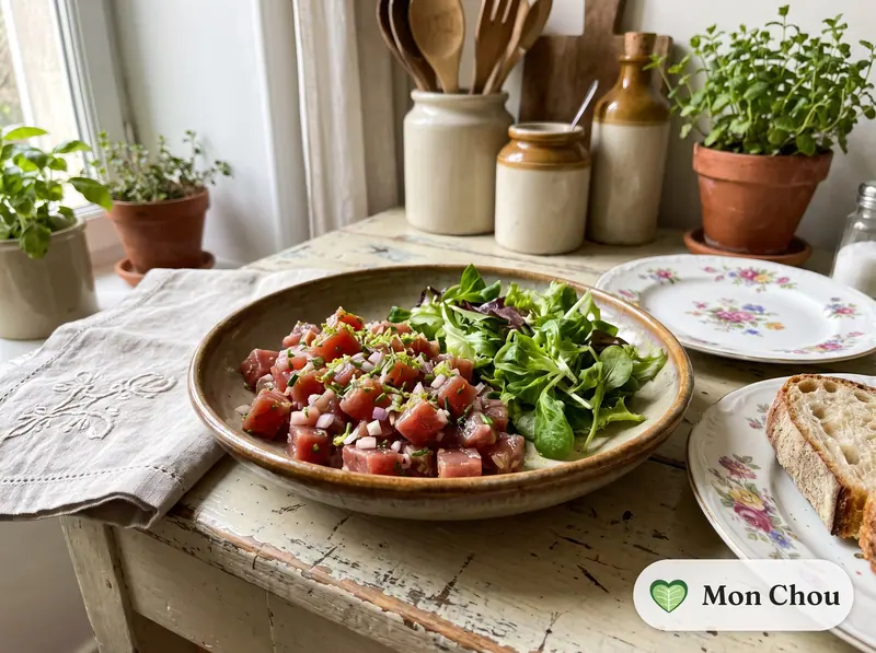 Tartare de thon et salade