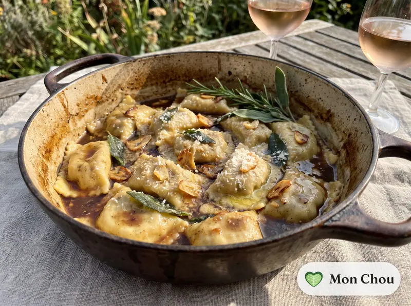 Agnolottis piémontais au jus de rôti