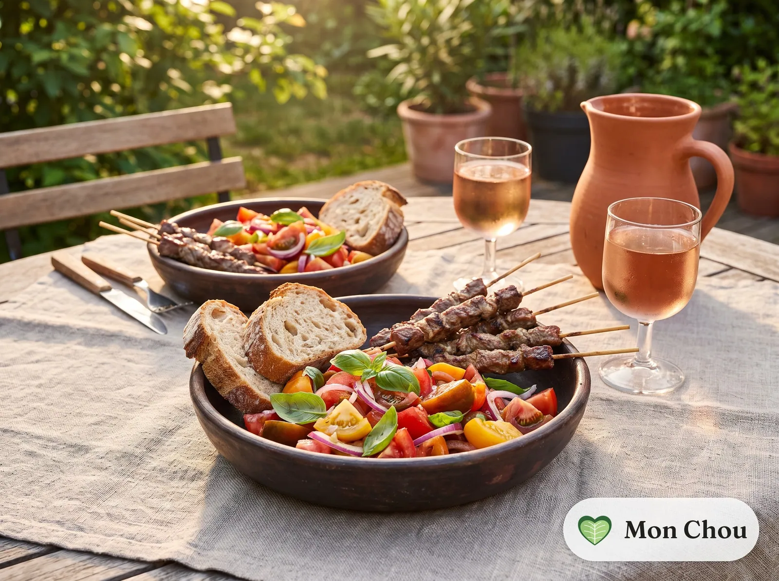 Arrosticini vom Lamm mit Tomatensalat