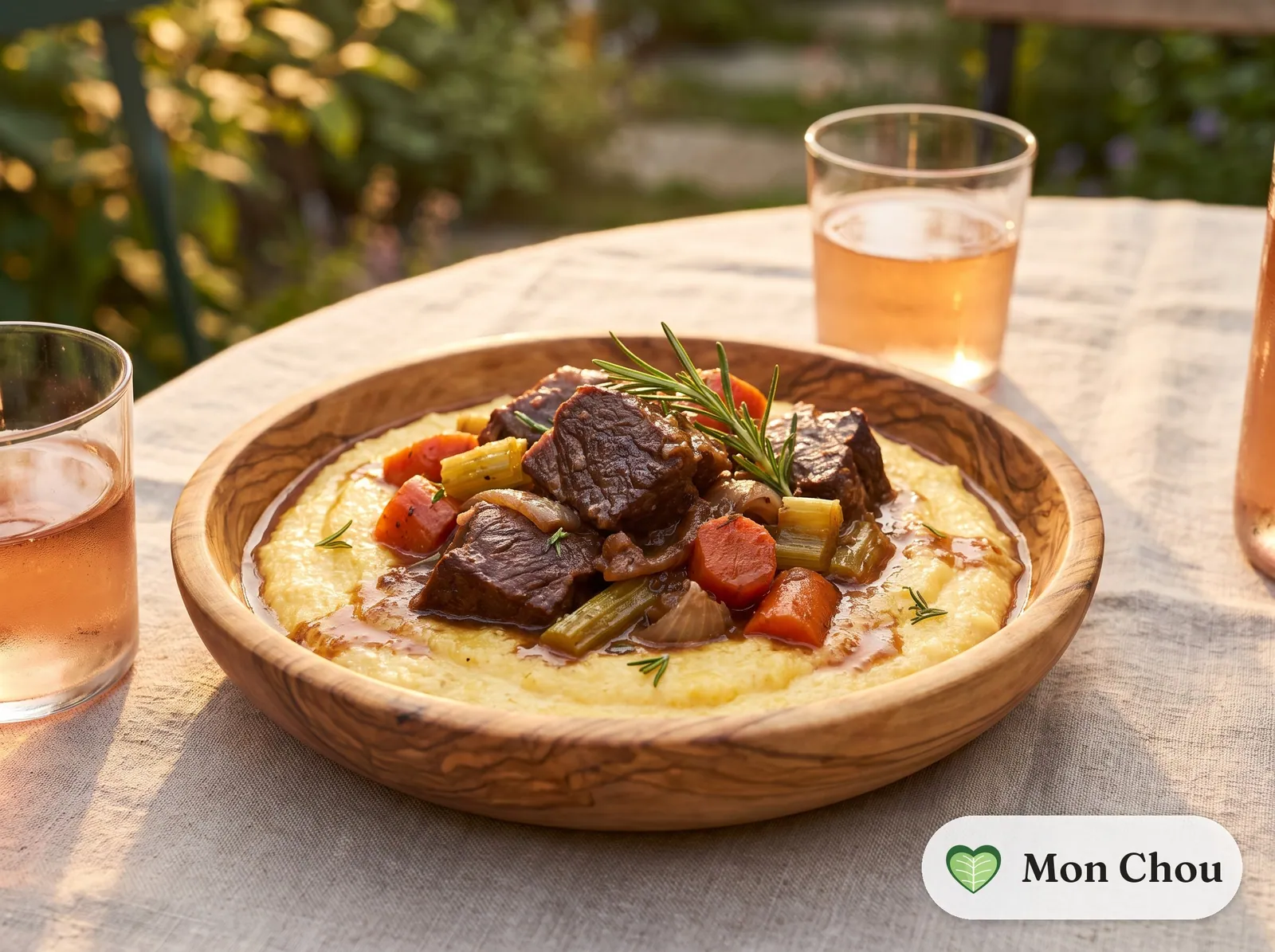 Bœuf braisé au barolo et polenta