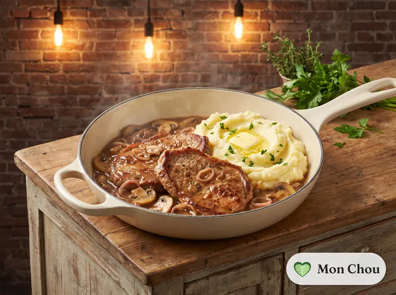 Escalopes de veau au marsala et purée