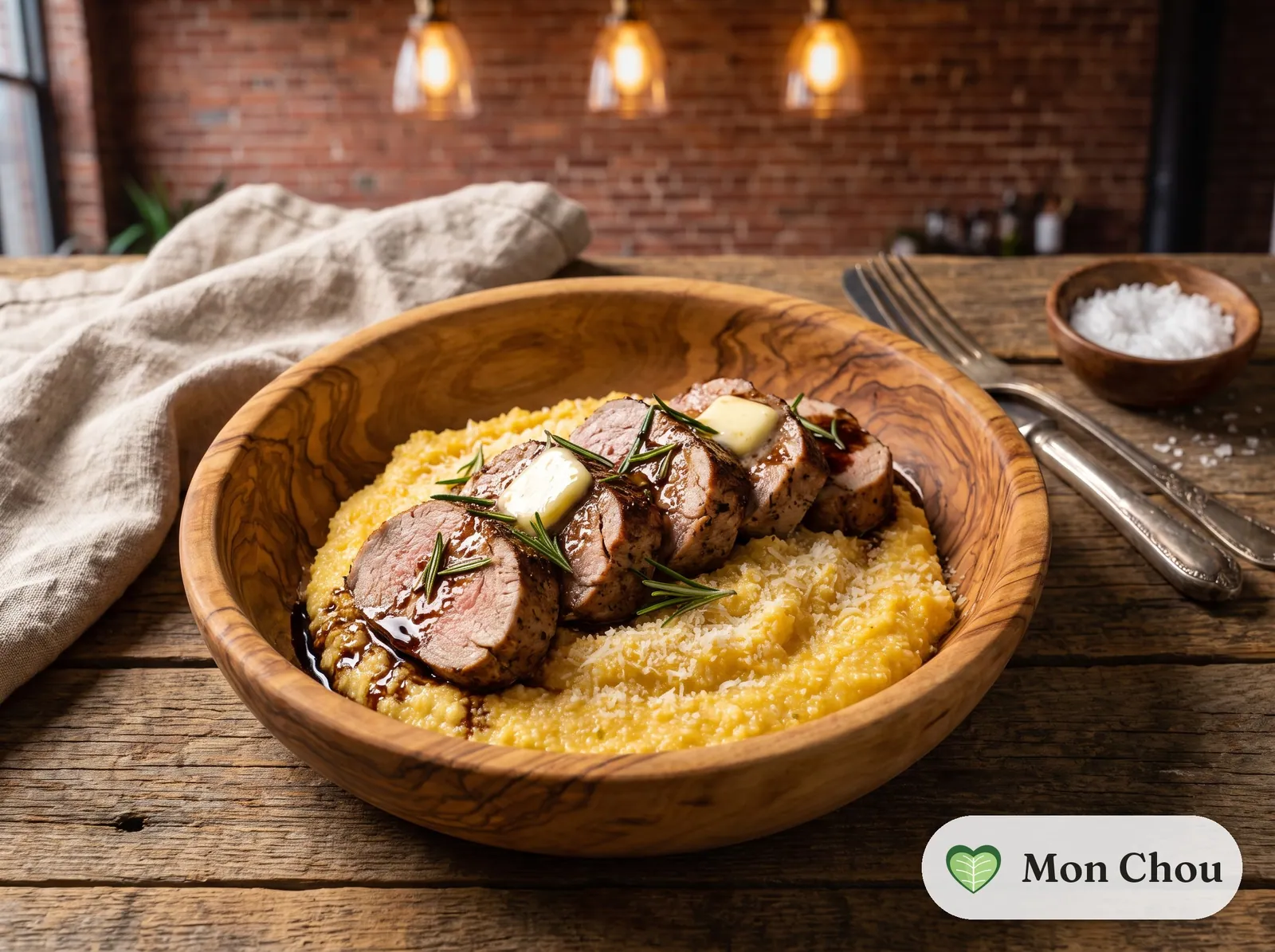 Filet mignon au vinaigre balsamique et polenta