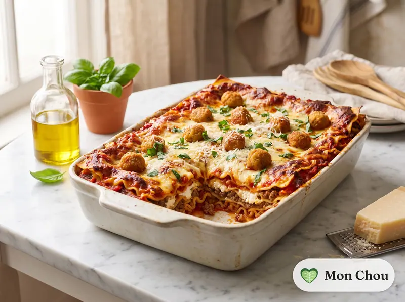 Lasagnes napolitaines aux boulettes et ricotta