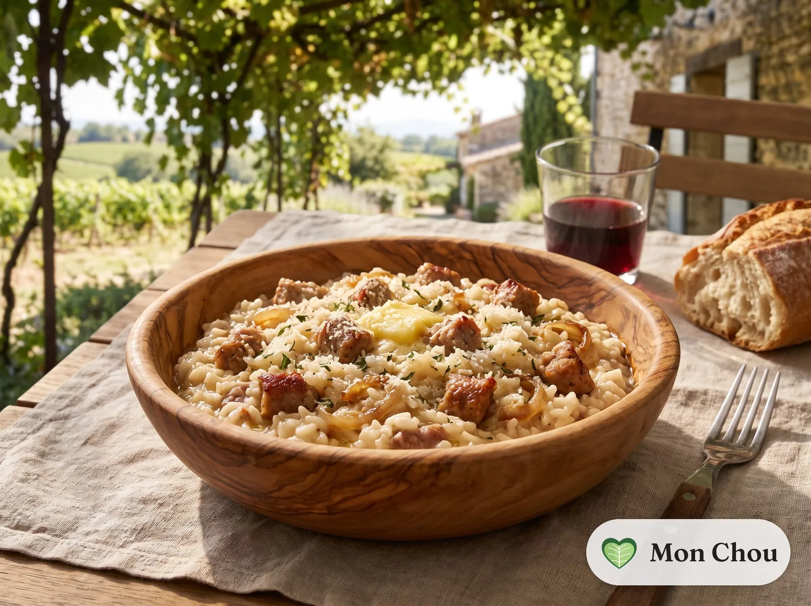 Risotto mit Bratwurst