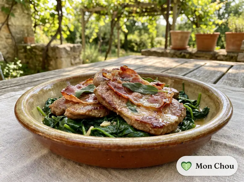 Saltimbocca à la romaine et épinards