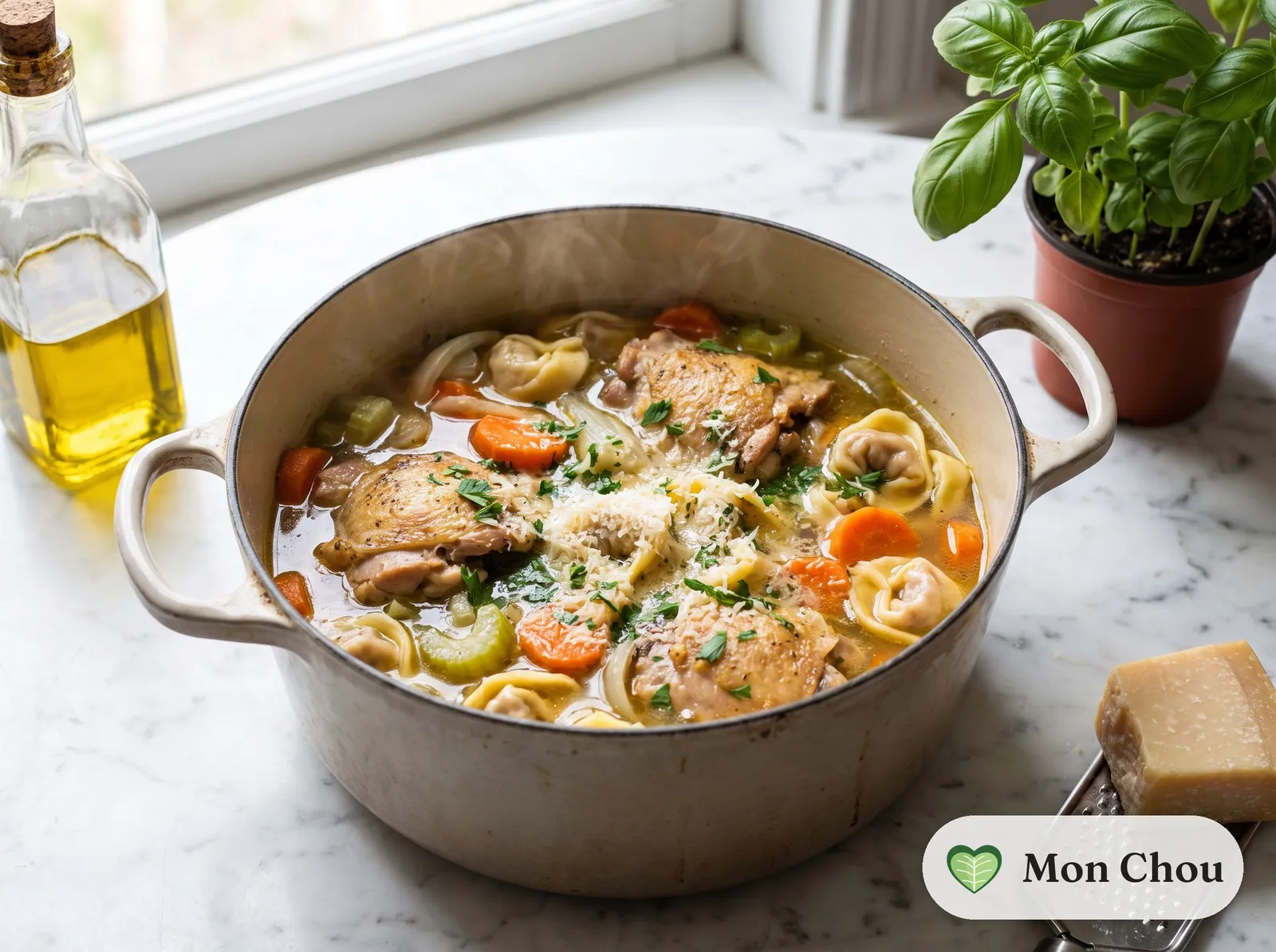 Tortellinis en bouillon de poule