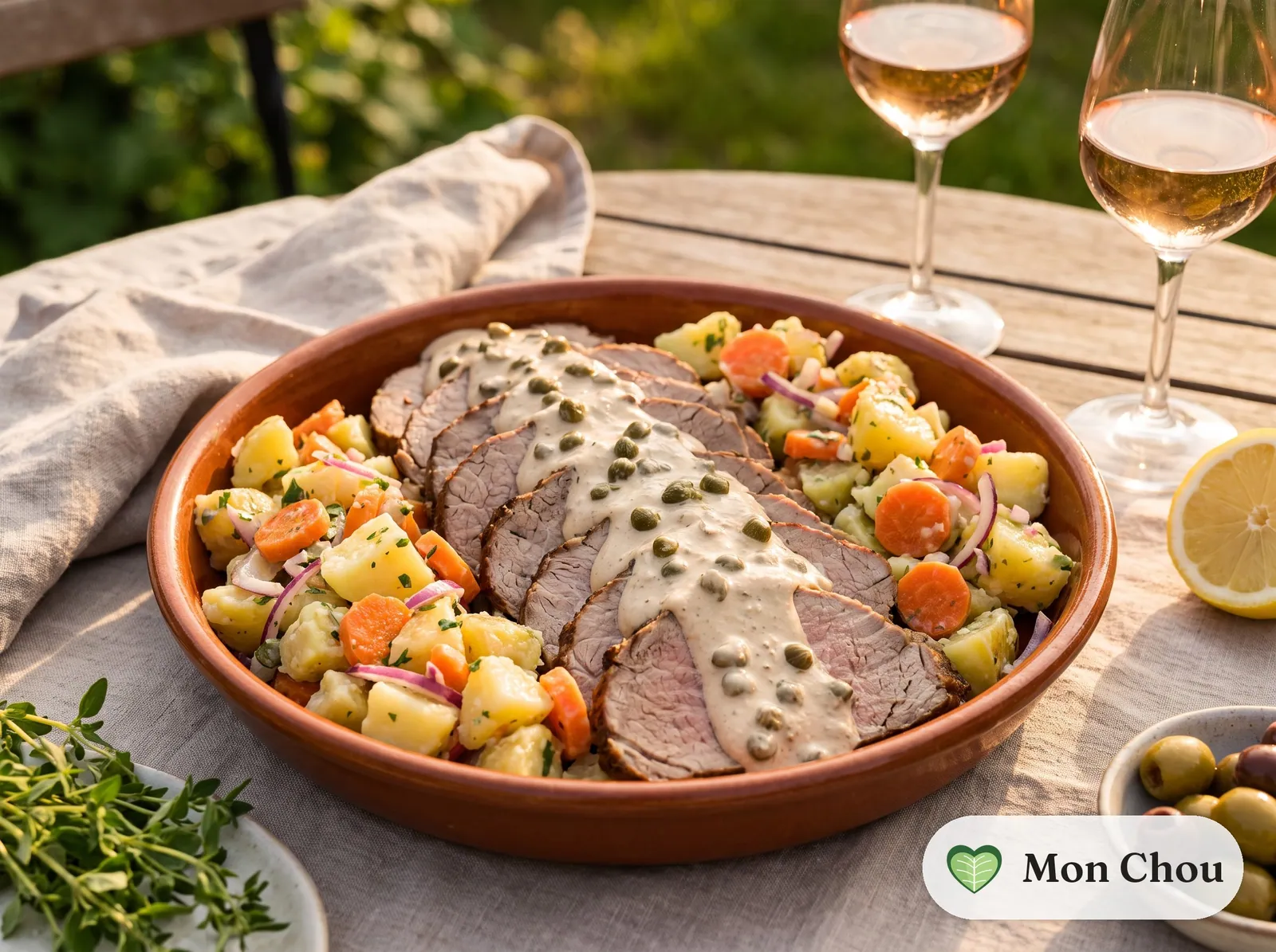 Vitello tonnato with potato salad