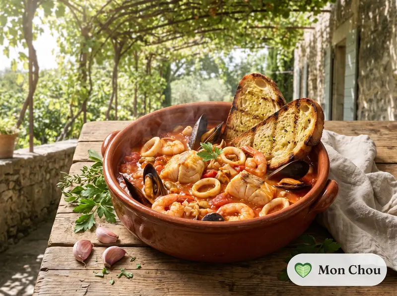 Cacciucco with garlic toast