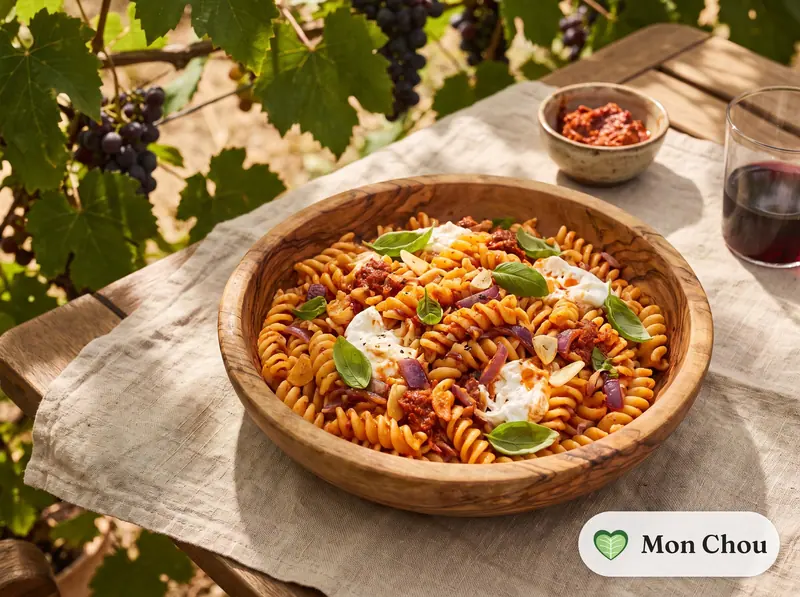 Fusilli à la &lsquo;nduja et burrata