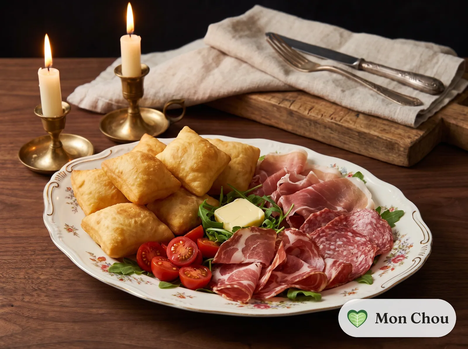 Gnocco fritto et charcuterie italienne
