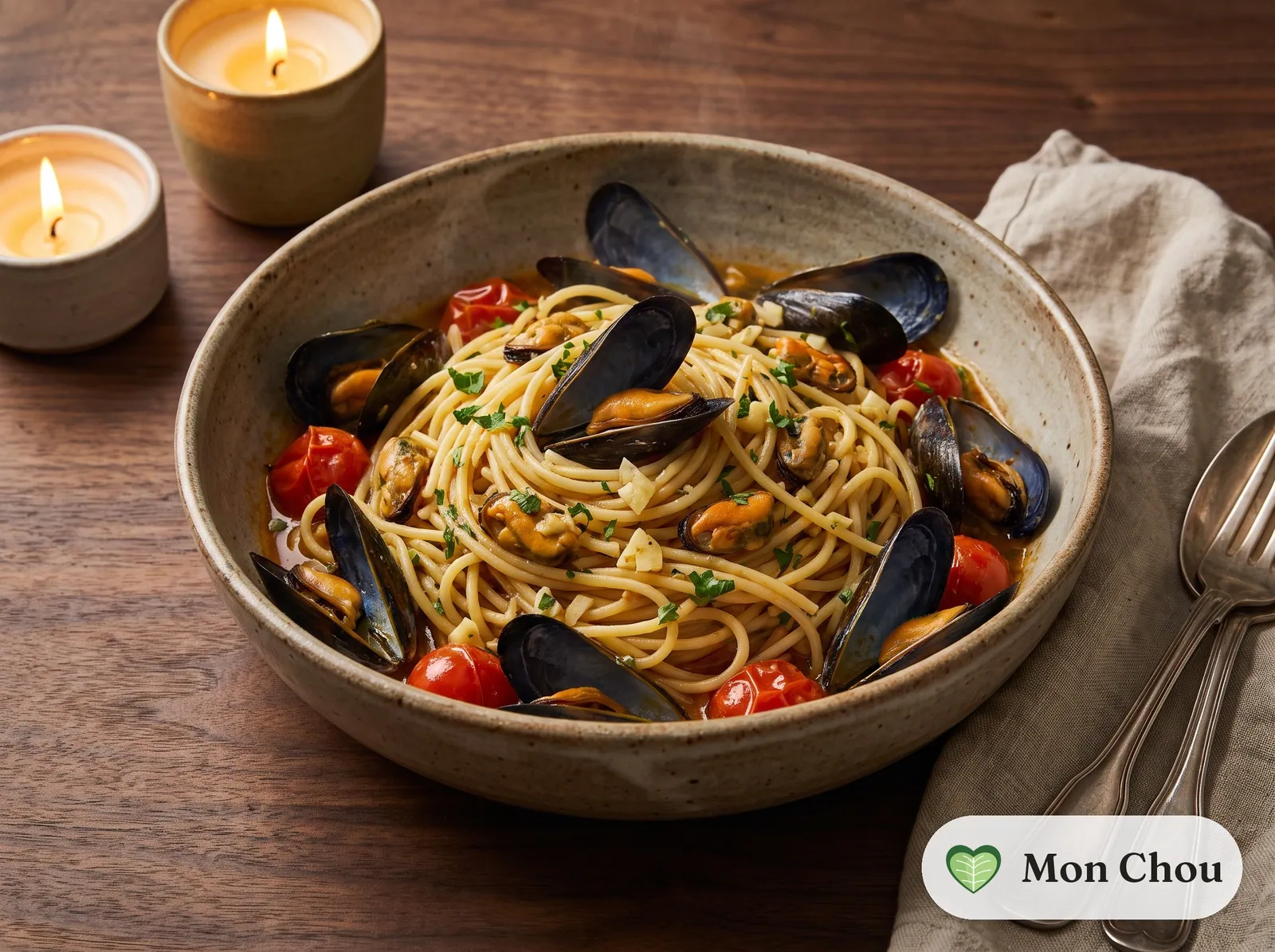 Neapolitan style mussel pasta
