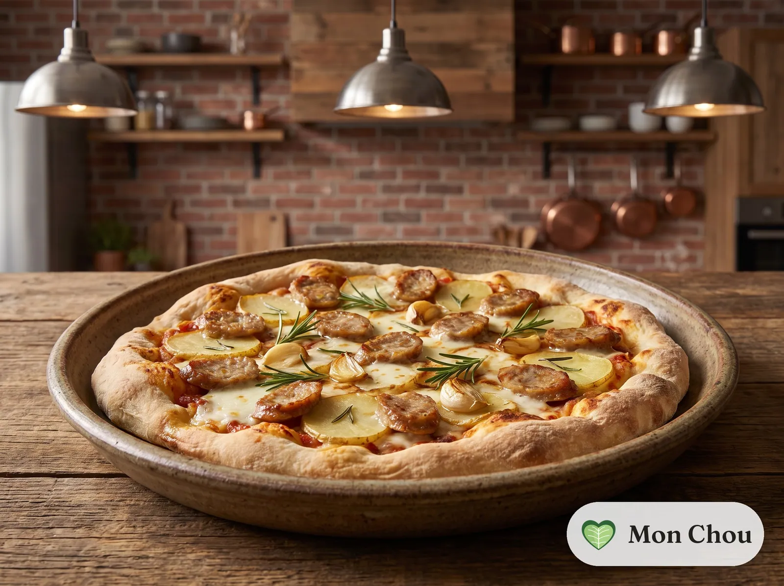 Pizza à la saucisse et pommes de terre