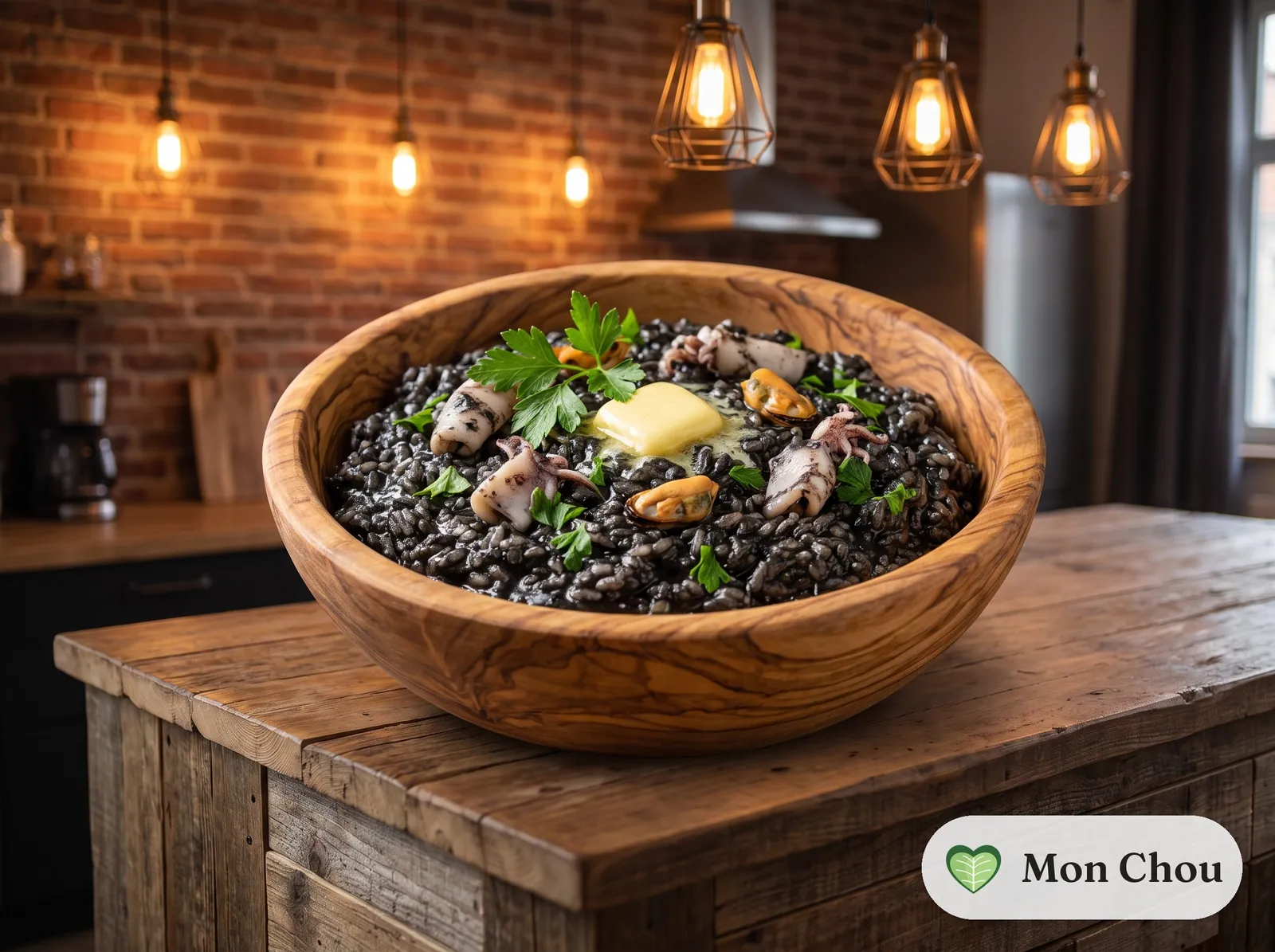 Schwarzes Risotto mit Sepia und Tintenfischtinte