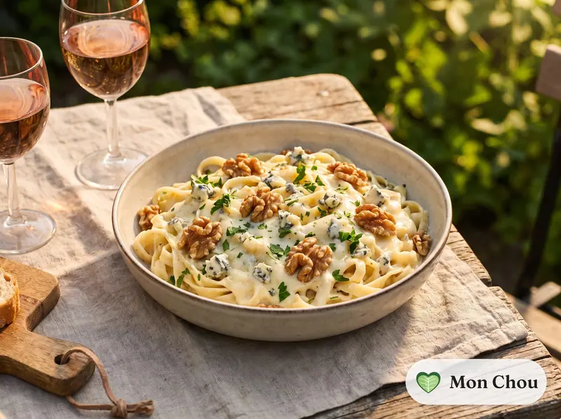 Pâtes au gorgonzola et aux noix