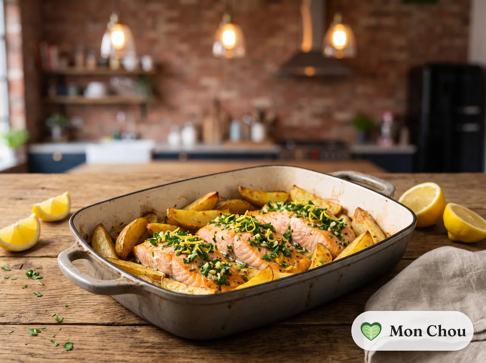Saumon à la gremolata et pommes de terre rôties