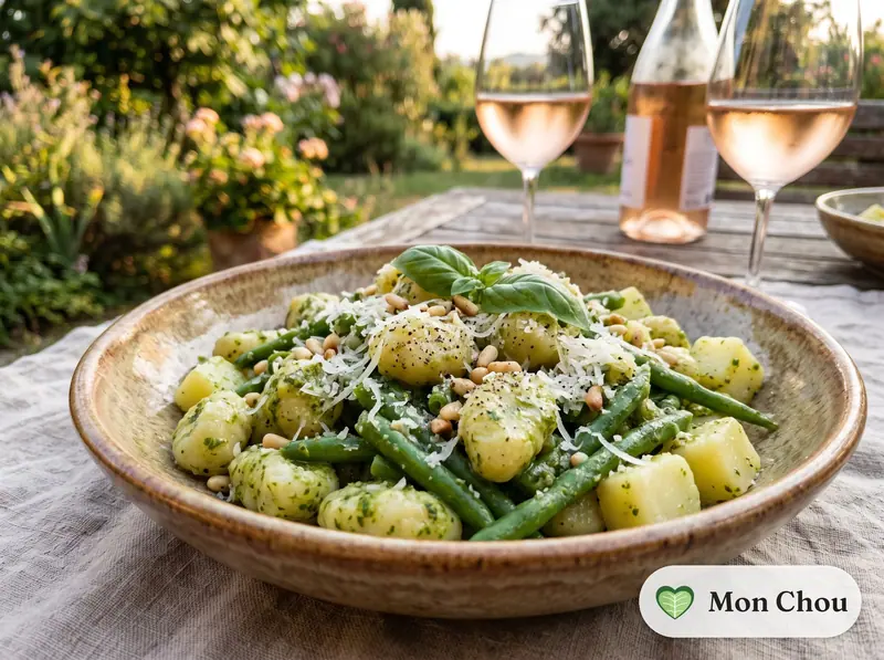Gnocchis au pesto et haricots verts
