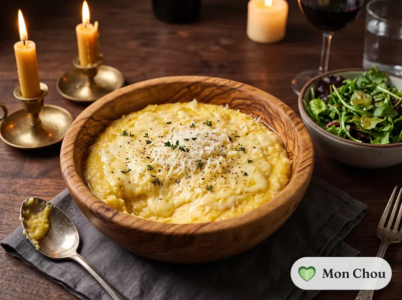 Polenta concia et salade