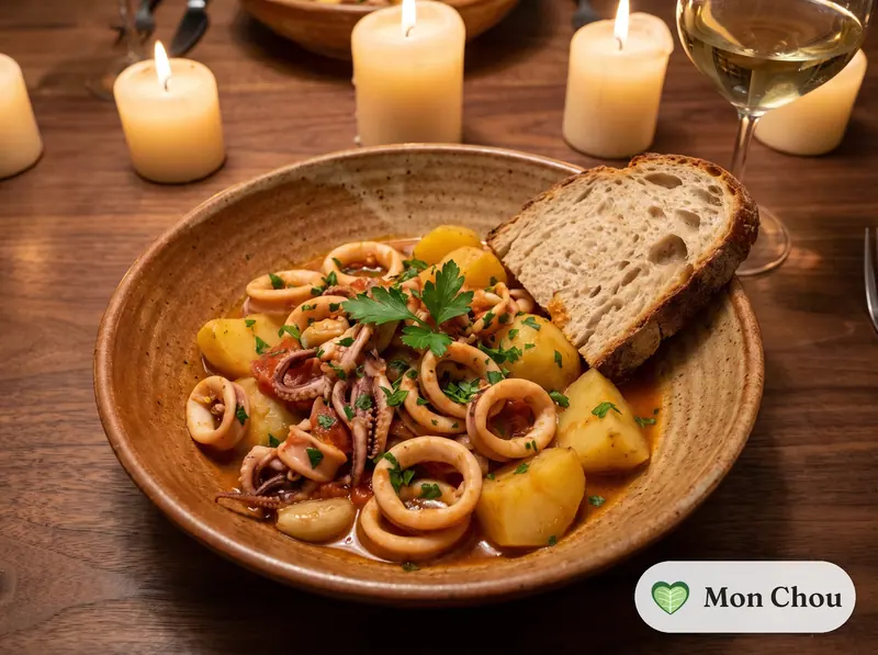 Calamars et pommes de terre à l&rsquo;amalfitaine