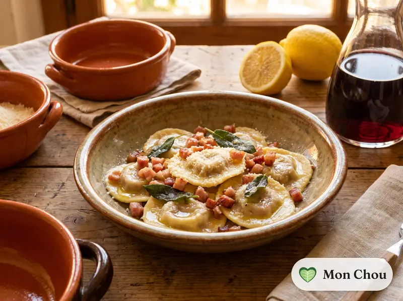 Casoncelli au beurre, sauge et pancetta
